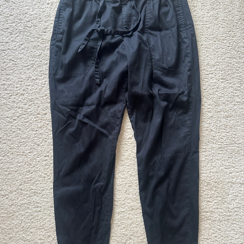 Womens Black Drawstring Casual Pants